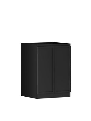 OTTI HAMPSHIRE MATTE BLACK 650MM MINI LAUNDRY CABINET WITH STONE TOP & SINK