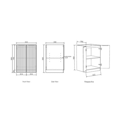 OTTI HAVANA SABLE WALNUT 630MM BASE LAUNDRY CABINET