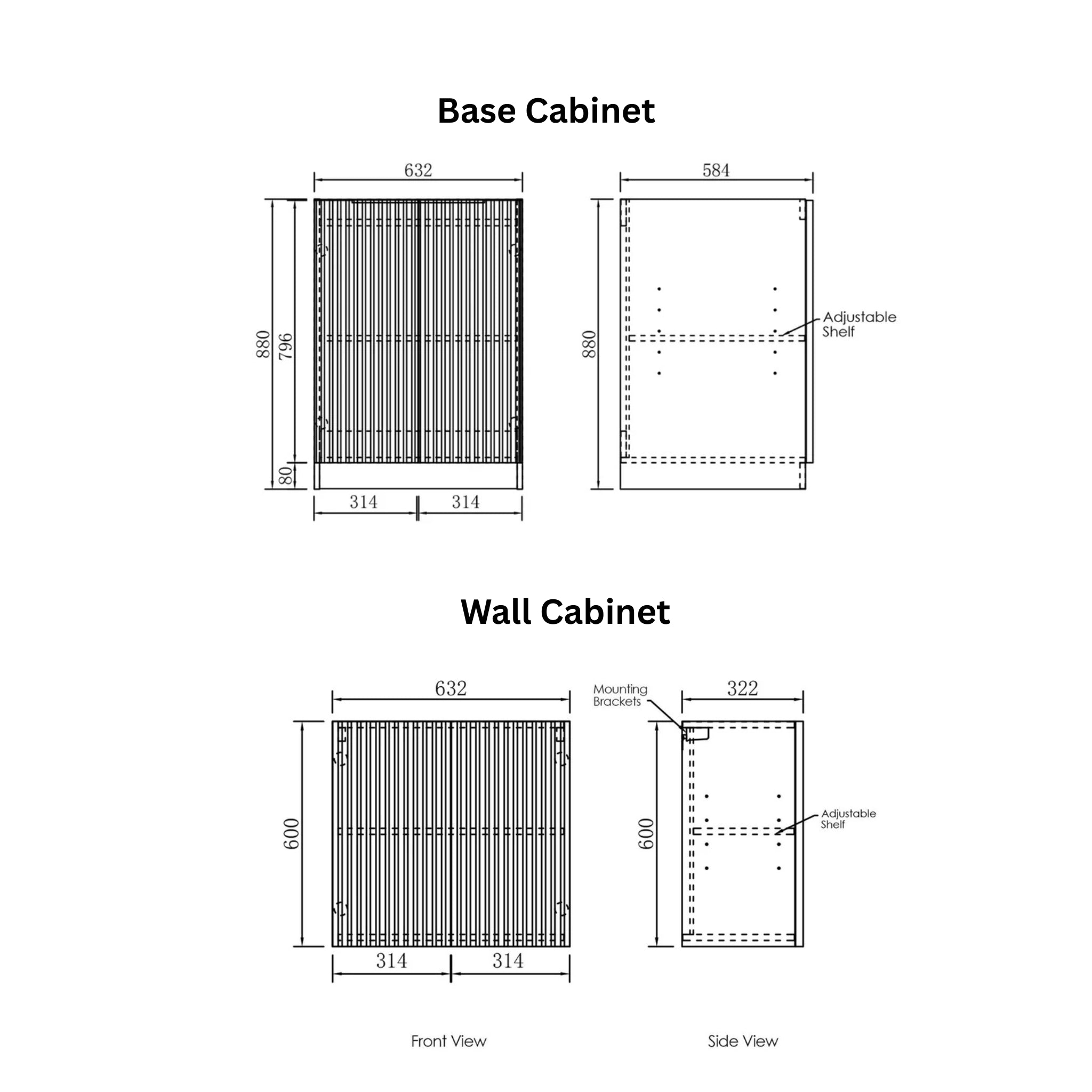 OTTI NOOSA MATTE WHITE 650MM MINI LAUNDRY SET WITH STONE TOP & SINK