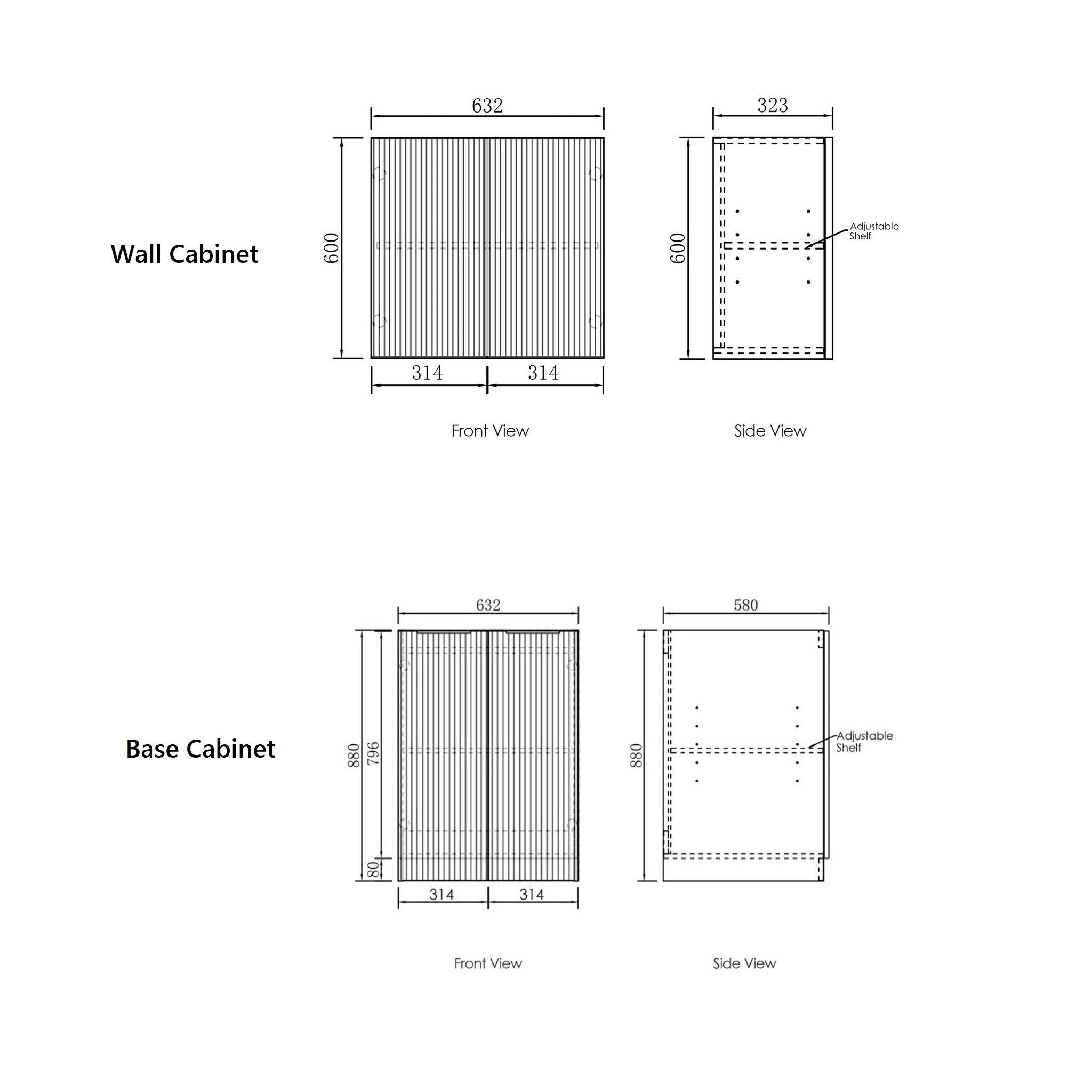 OTTI HAVANA WOODLAND OAK FLUTED 1305MM LAUNDRY AND WALL CABINET WITH STONE TOP & SINK (PACKAGE-B)