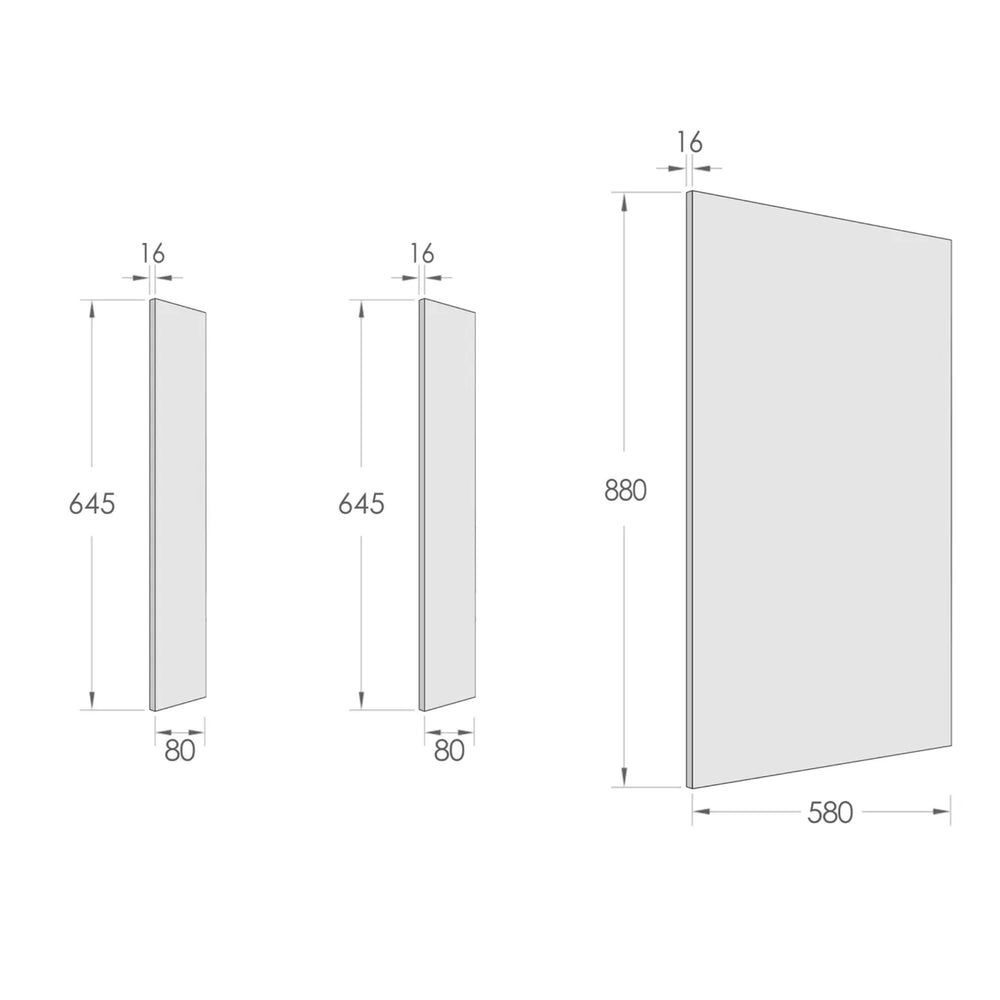 OTTI BYRON NATURAL OAK 580MM LAUNDRY FLOOR CABINET END PANEL WITH INSTALLATION KIT