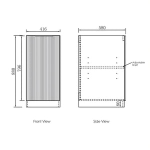 OTTI HAVANA WOODLAND OAK FLUTED 415MM BASE LAUNDRY CABINET