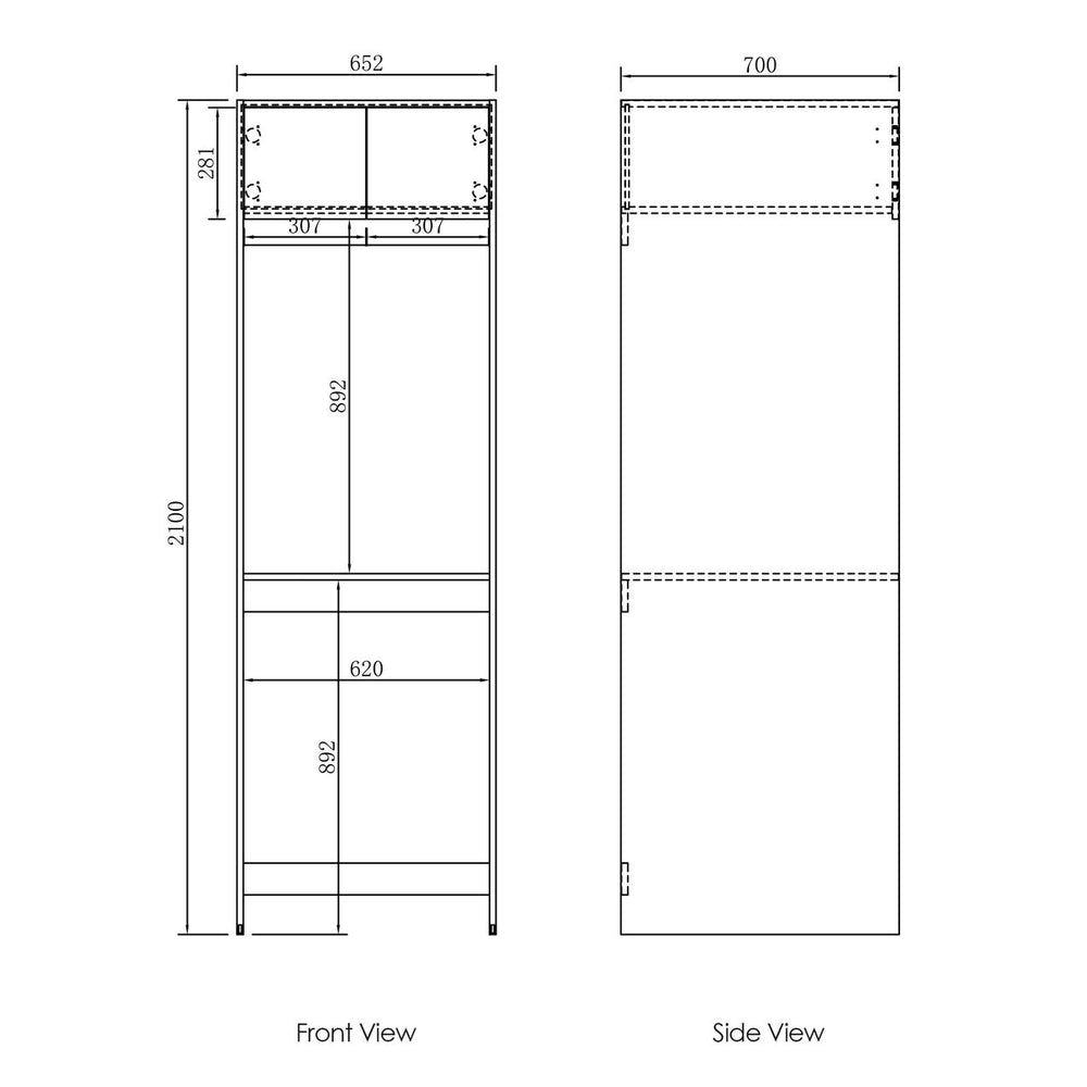 OTTI HAMPSHIRE BLACK 2100MM LAUNDRY TALL WASHING MACHINE CABINET