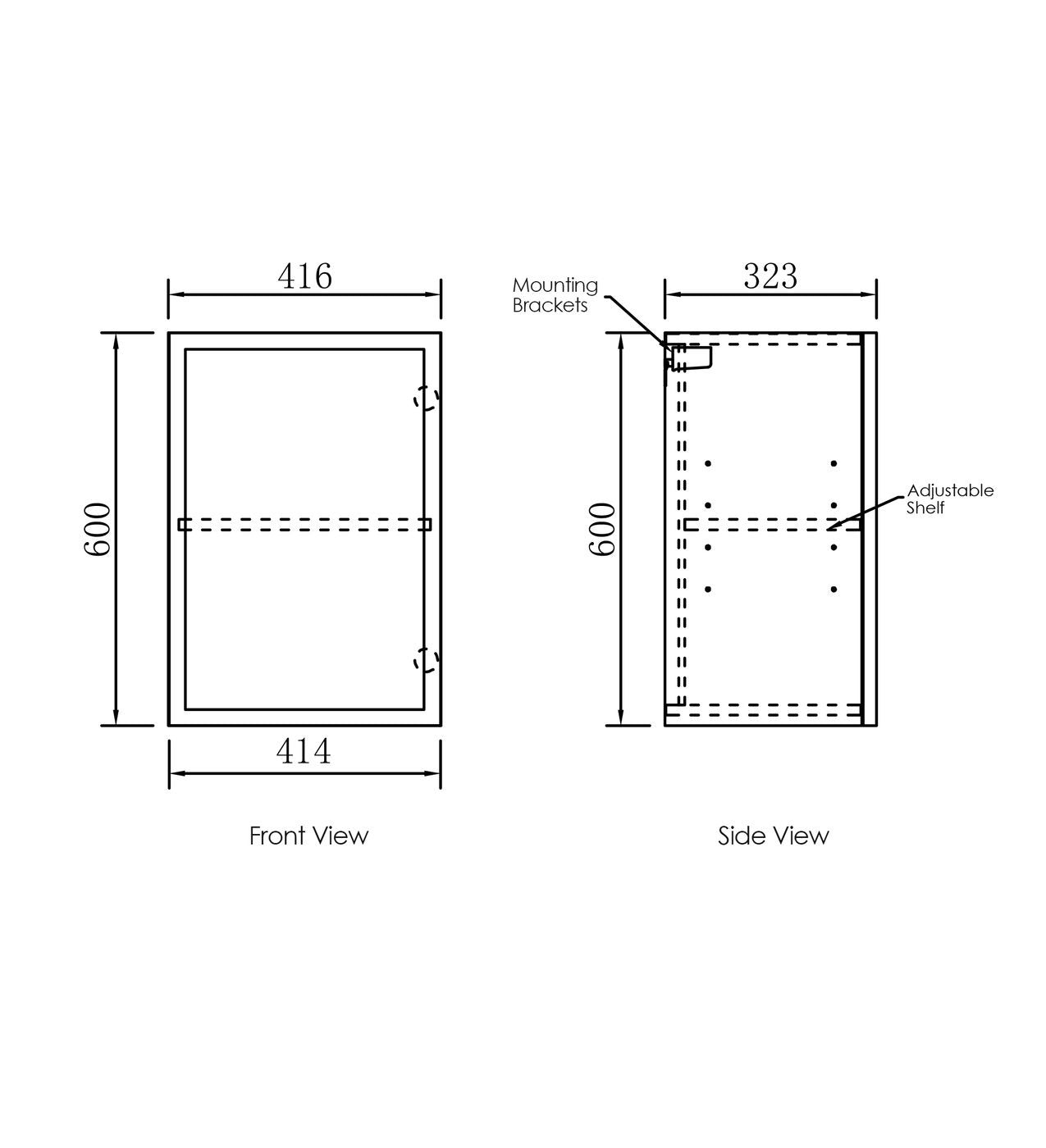 OTTI HAMPSHIRE MATTE WHITE 415MM WALL LAUNDRY CABINET