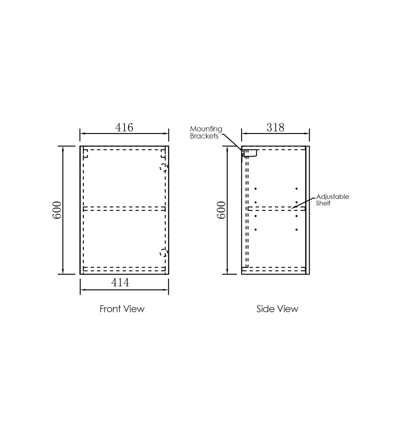 OTTI BYRON NATURAL OAK 415MM WALL LAUNDRY CABINET