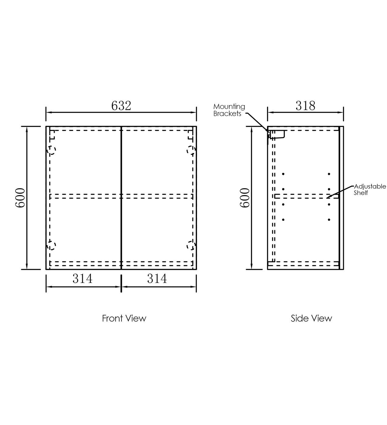 OTTI BYRON NATURAL OAK 630MM WALL LAUNDRY CABINET