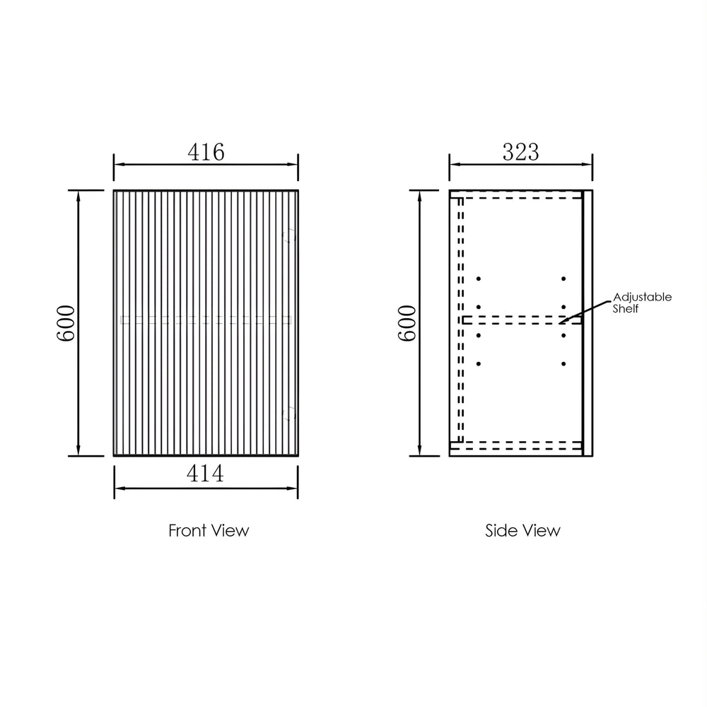 OTTI HAVANA WOODLAND OAK FLUTED 415MM WALL LAUNDRY CABINET