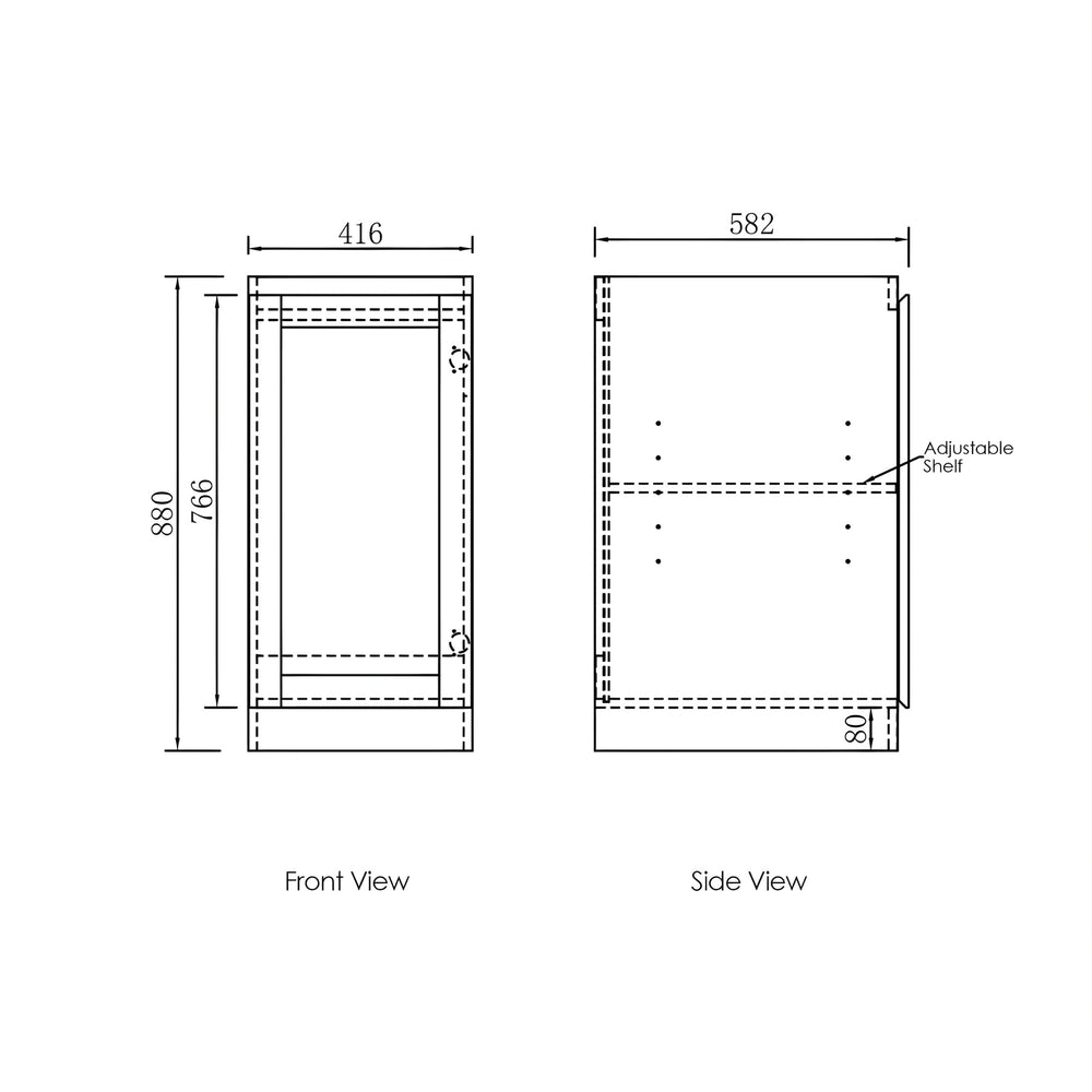 OTTI HAMPTON MATTE WHITE 415MM WALL LAUNDRY CABINET