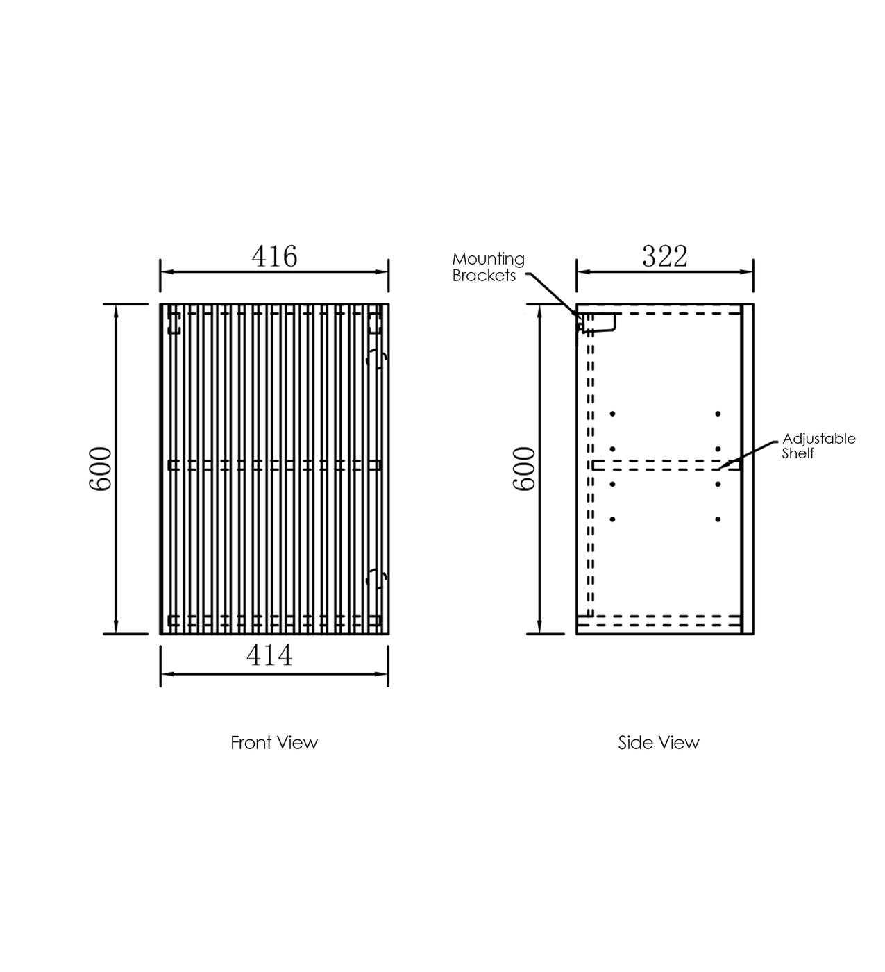 OTTI NOOSA MATTE WHITE FLUTED 415MM WALL LAUNDRY CABINET