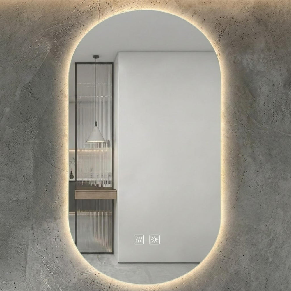 VITO LUMIX OVAL FRAMELESS BACKLIT SMART LED MIRROR 500X900MM