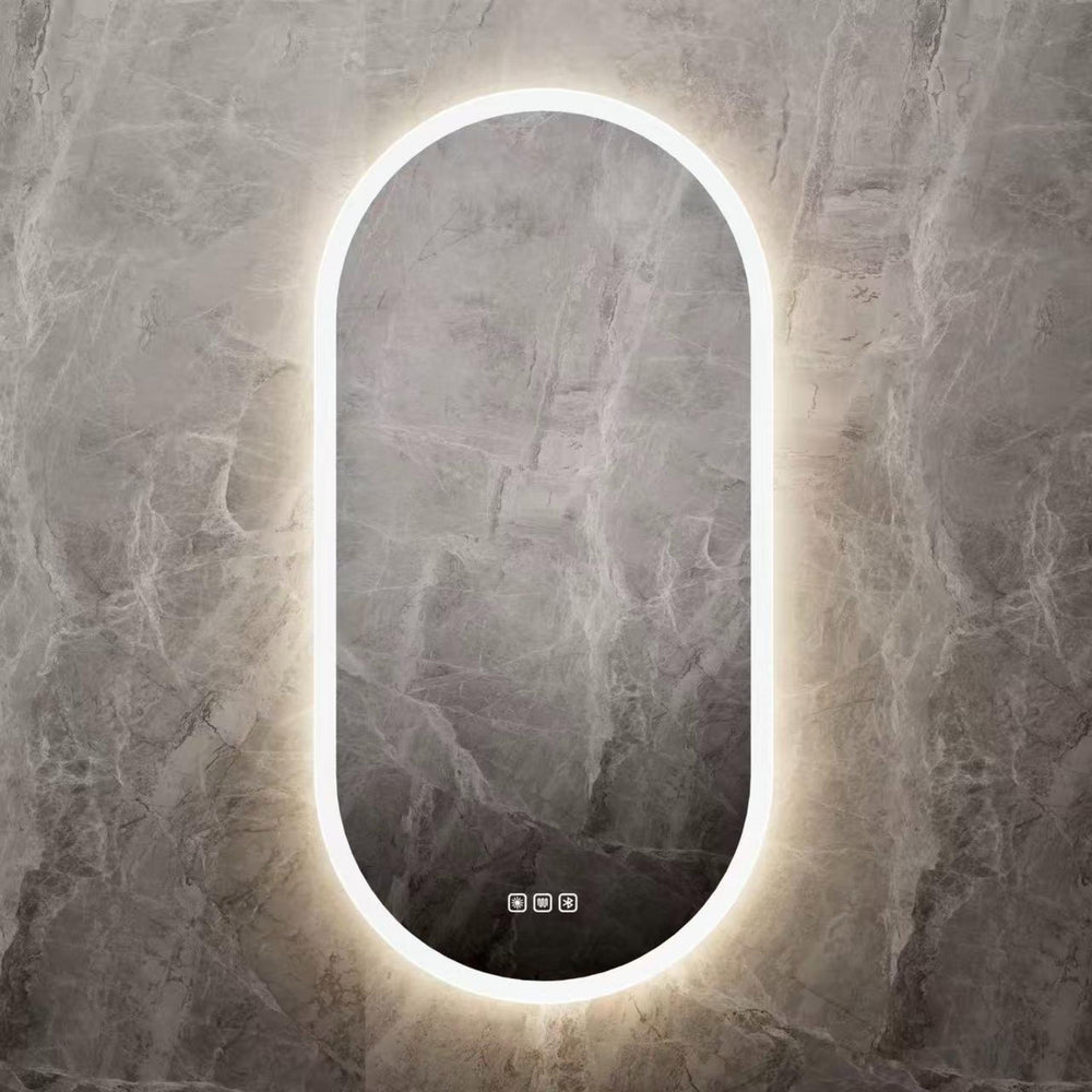VITO LUMIX OVAL FRAMELESS BACKLIT SMART LED MIRROR 500X900MM
