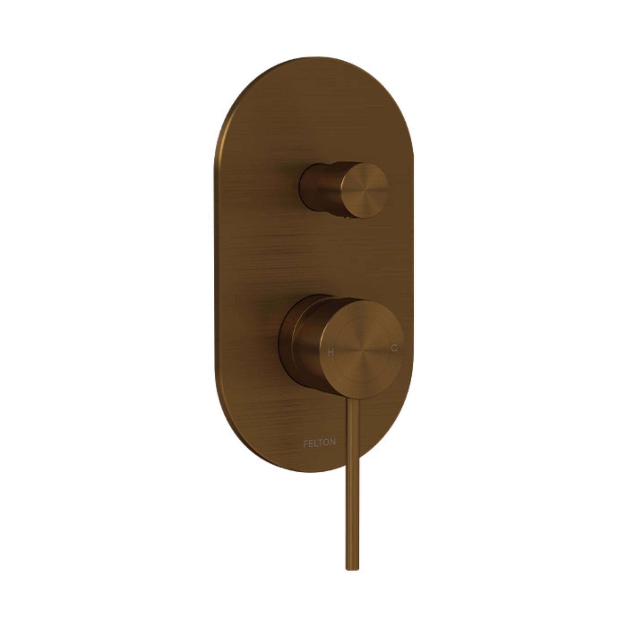FELTON LINEA DIVERTER MIXER 224MM BRUSHED BRONZE