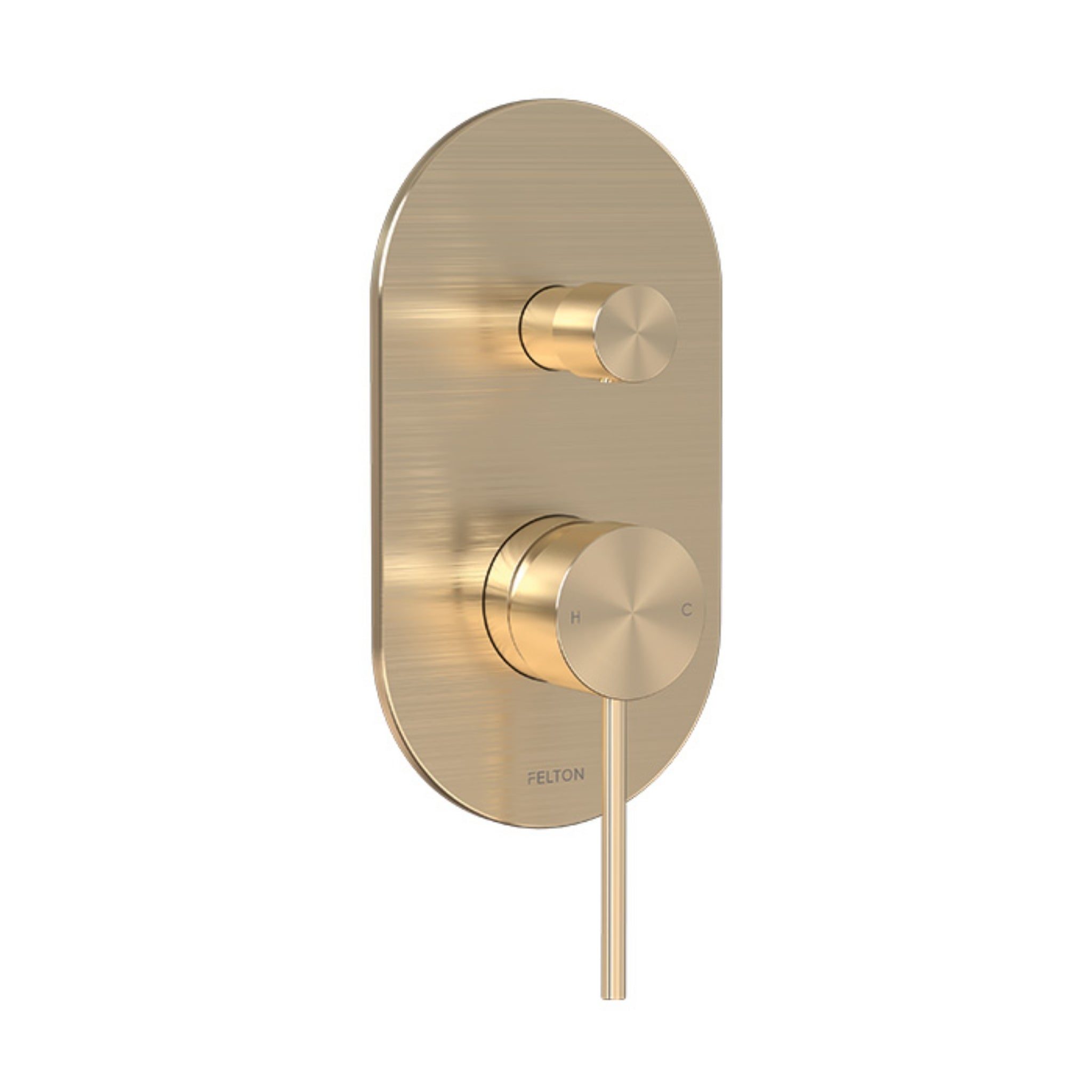FELTON LINEA DIVERTER MIXER 224MM BRUSHED GOLD