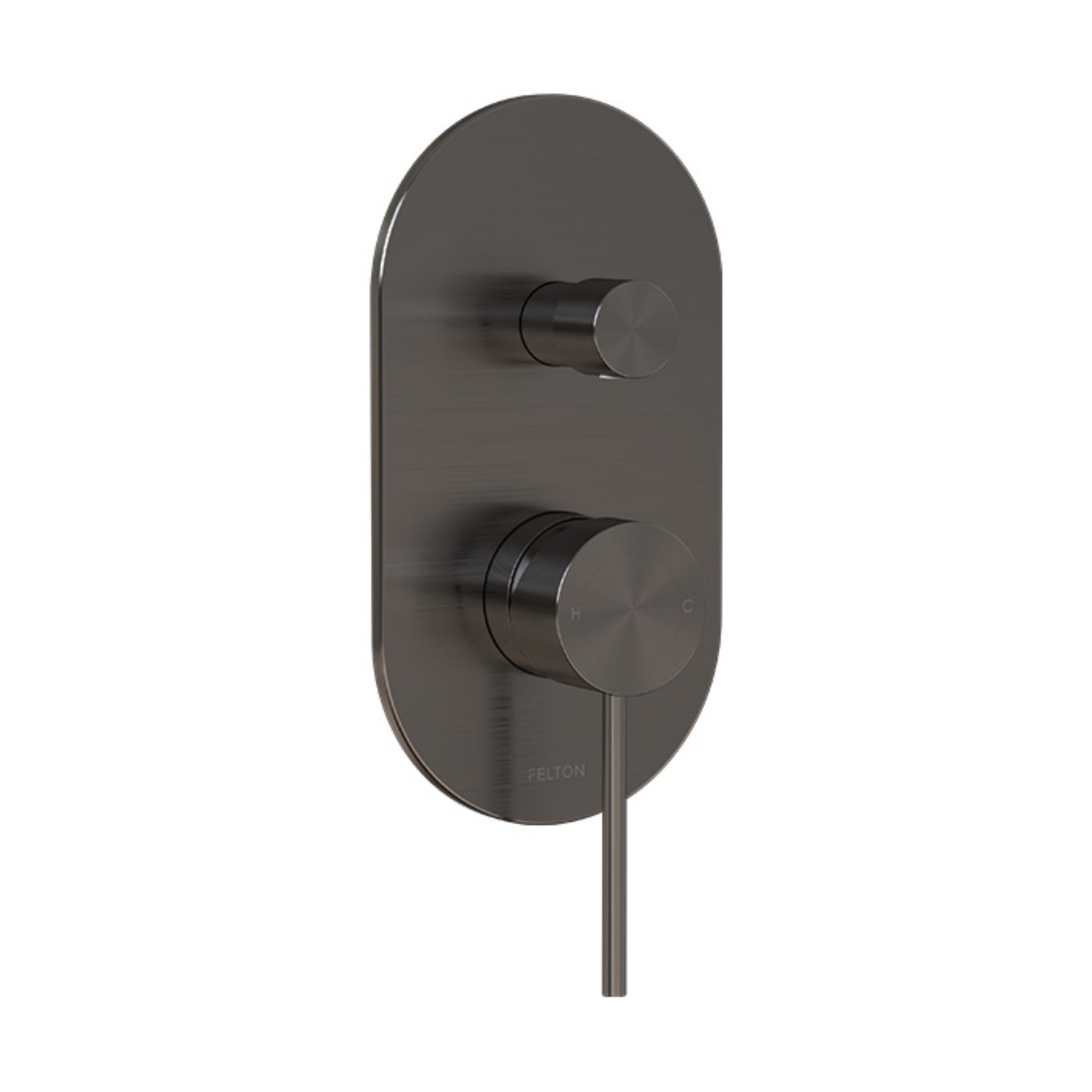 FELTON LINEA DIVERTER MIXER 224MM BRUSHED GUN METAL
