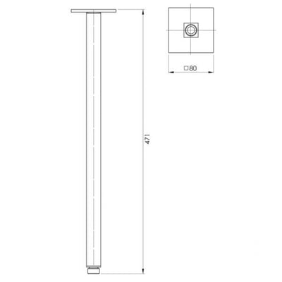 PHOENIX LEXI CEILING ARM 450MM BRUSHED CARBON