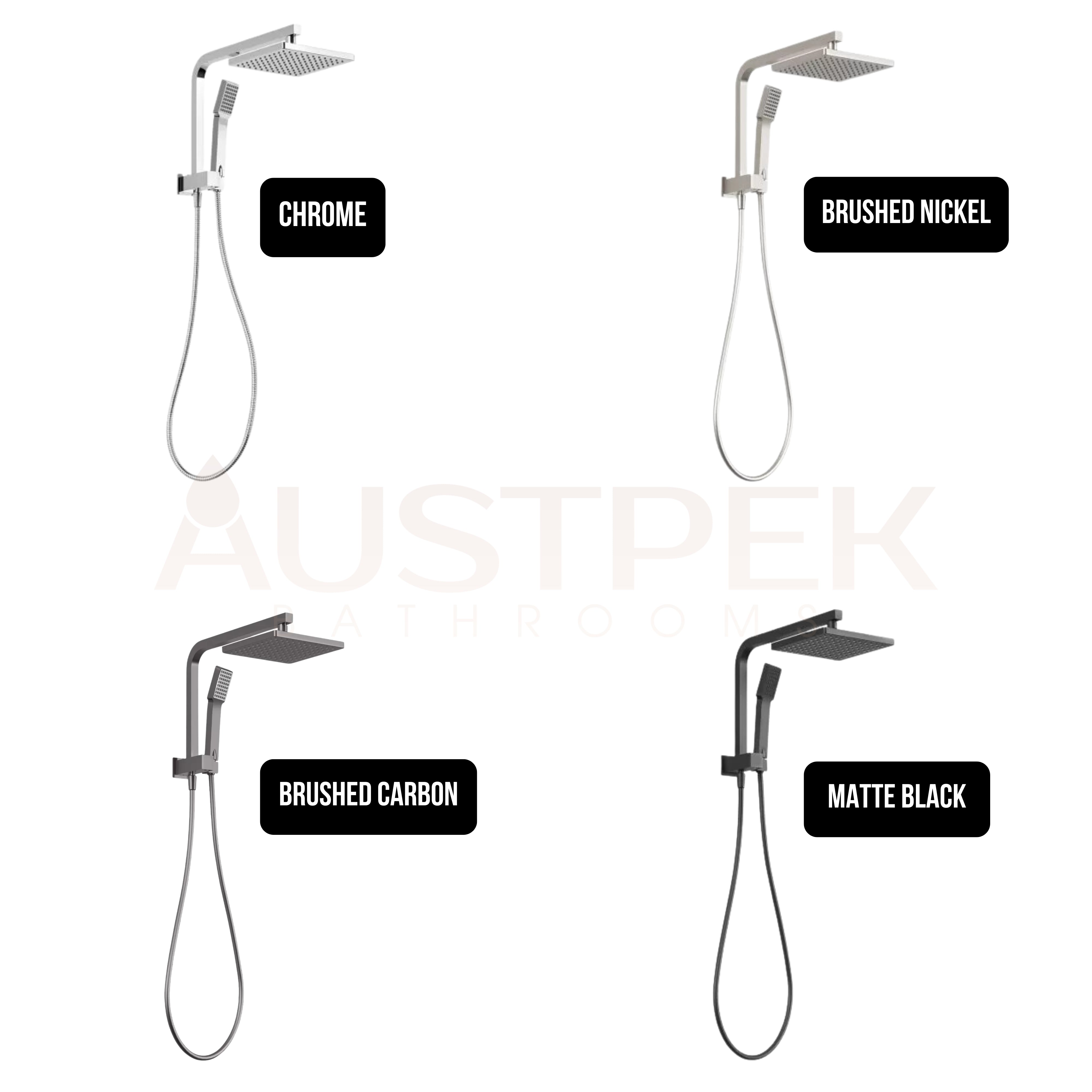 PHOENIX LEXI COMPACT TWIN SHOWER MATTE BLACK