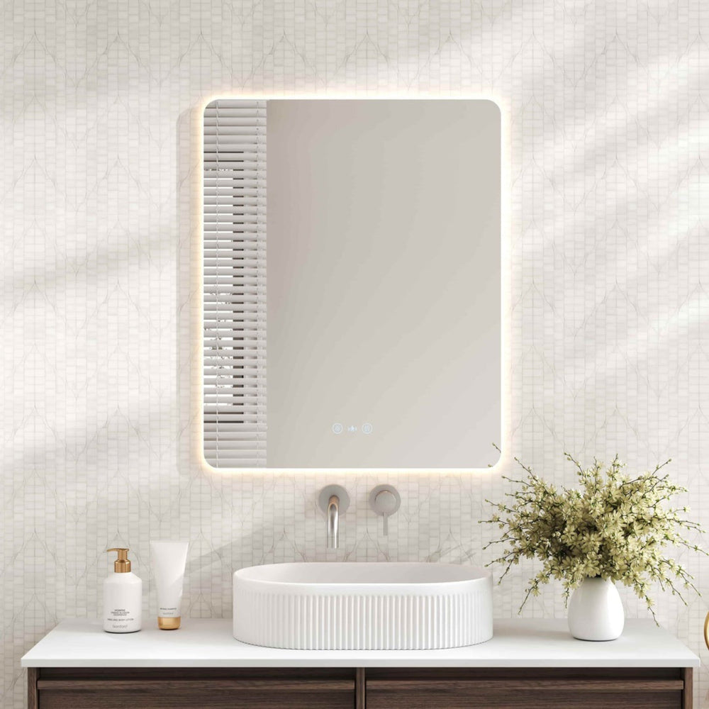MERCIO LUNA FRAMELESS RECTANGULAR LED MIRROR 600X750MM