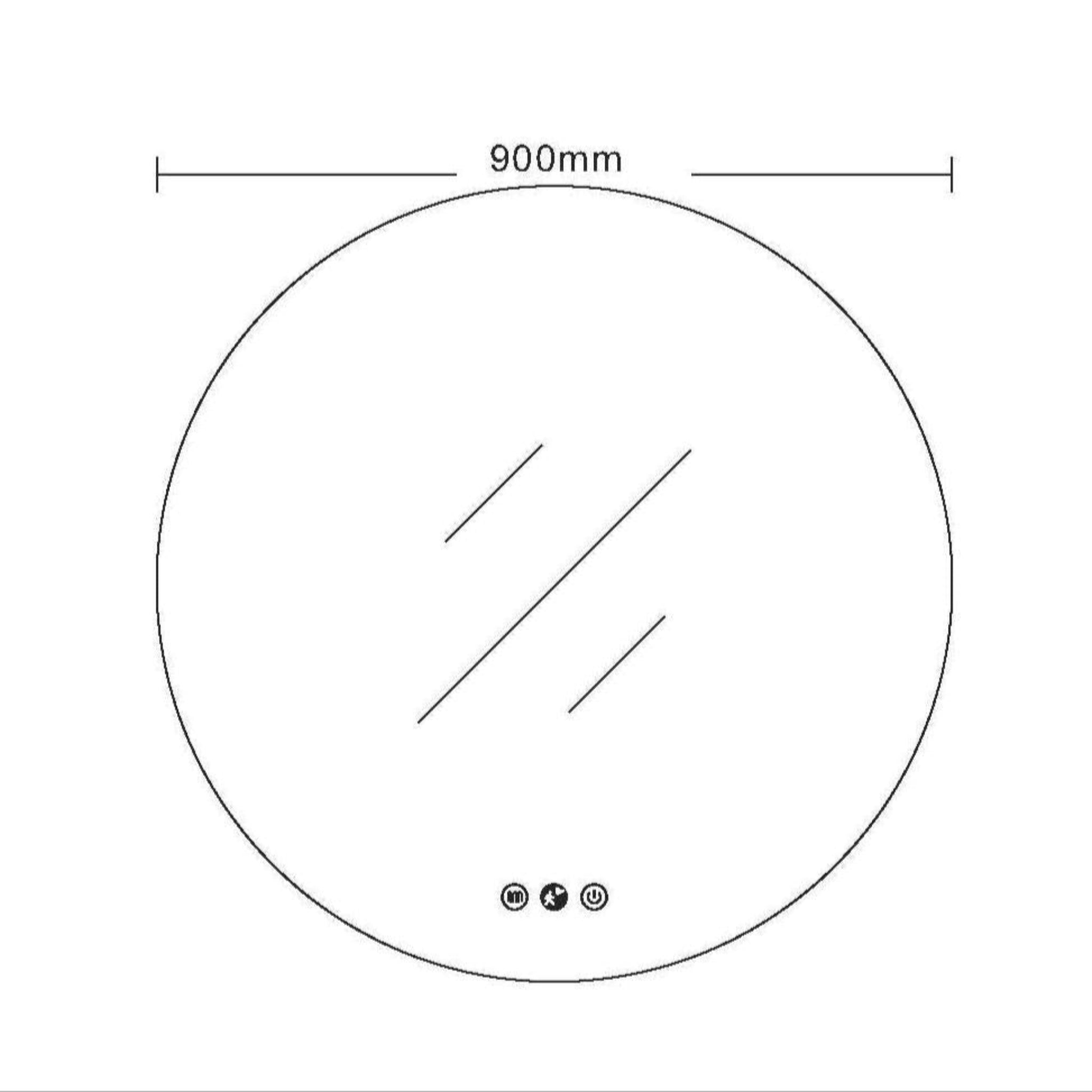 MERCIO LUNA FRAMELESS ROUND LED MIRROR 900MM