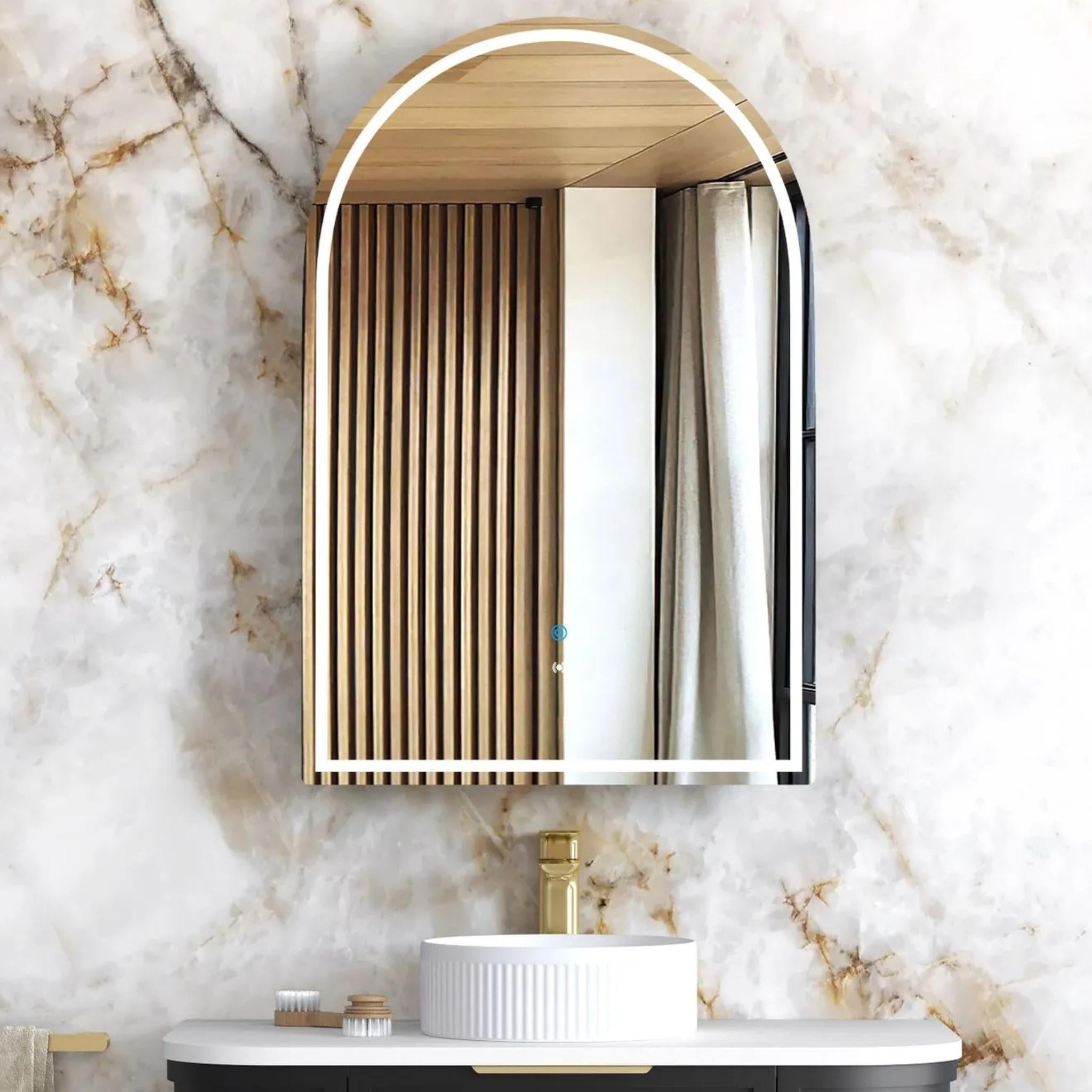 OTTI ARCHIE BLACK OAK LED SHAVING CABINET WITH POWERPOINT 600X900MM