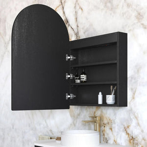 OTTI ARCHIE BLACK OAK LED SHAVING CABINET WITH POWERPOINT 600X900MM