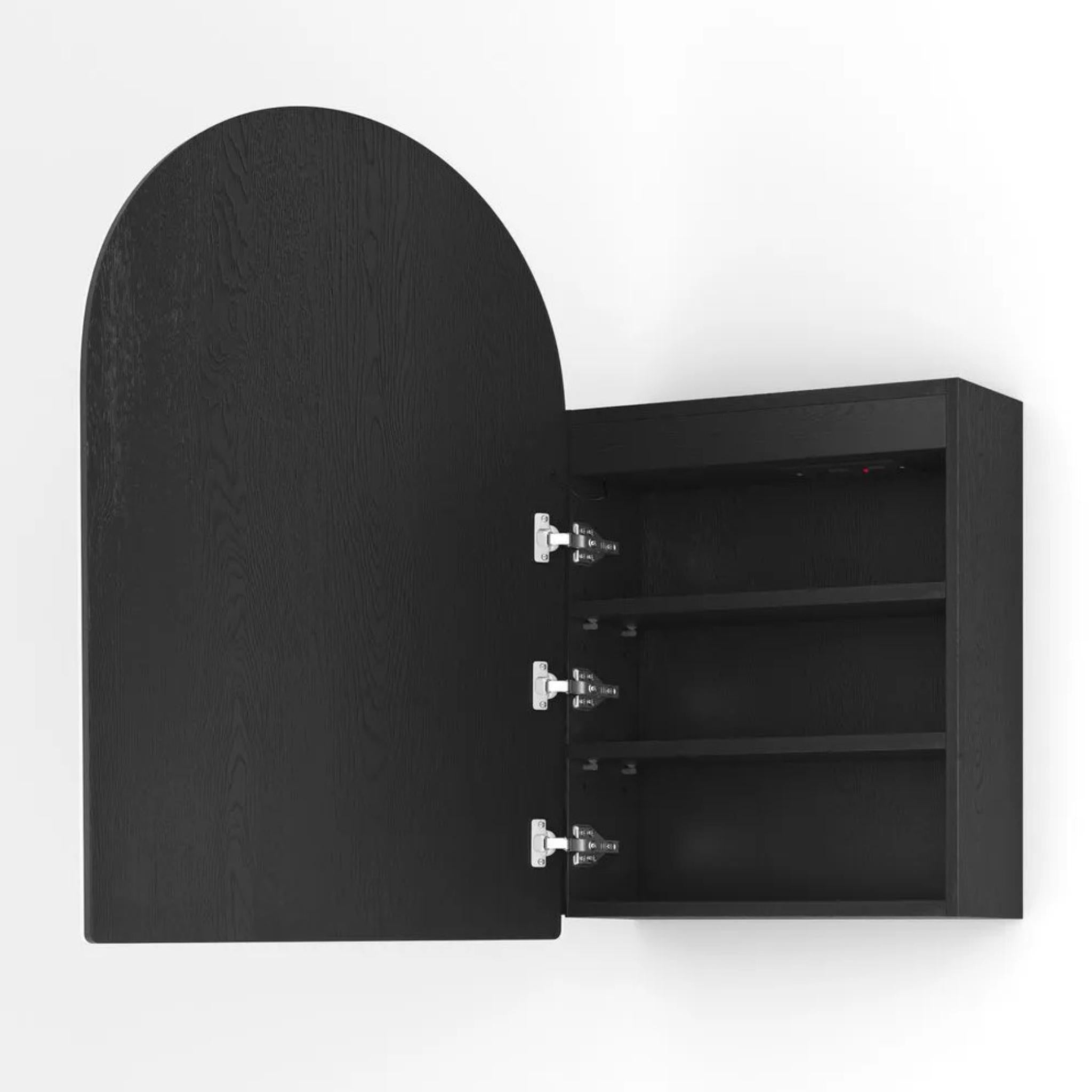 OTTI ARCHIE BLACK OAK LED SHAVING CABINET WITH POWERPOINT 600X900MM