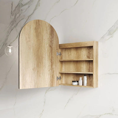 OTTI ARCHIE NATURAL OAK LED SHAVING CABINET WITH POWERPOINT 600X900MM