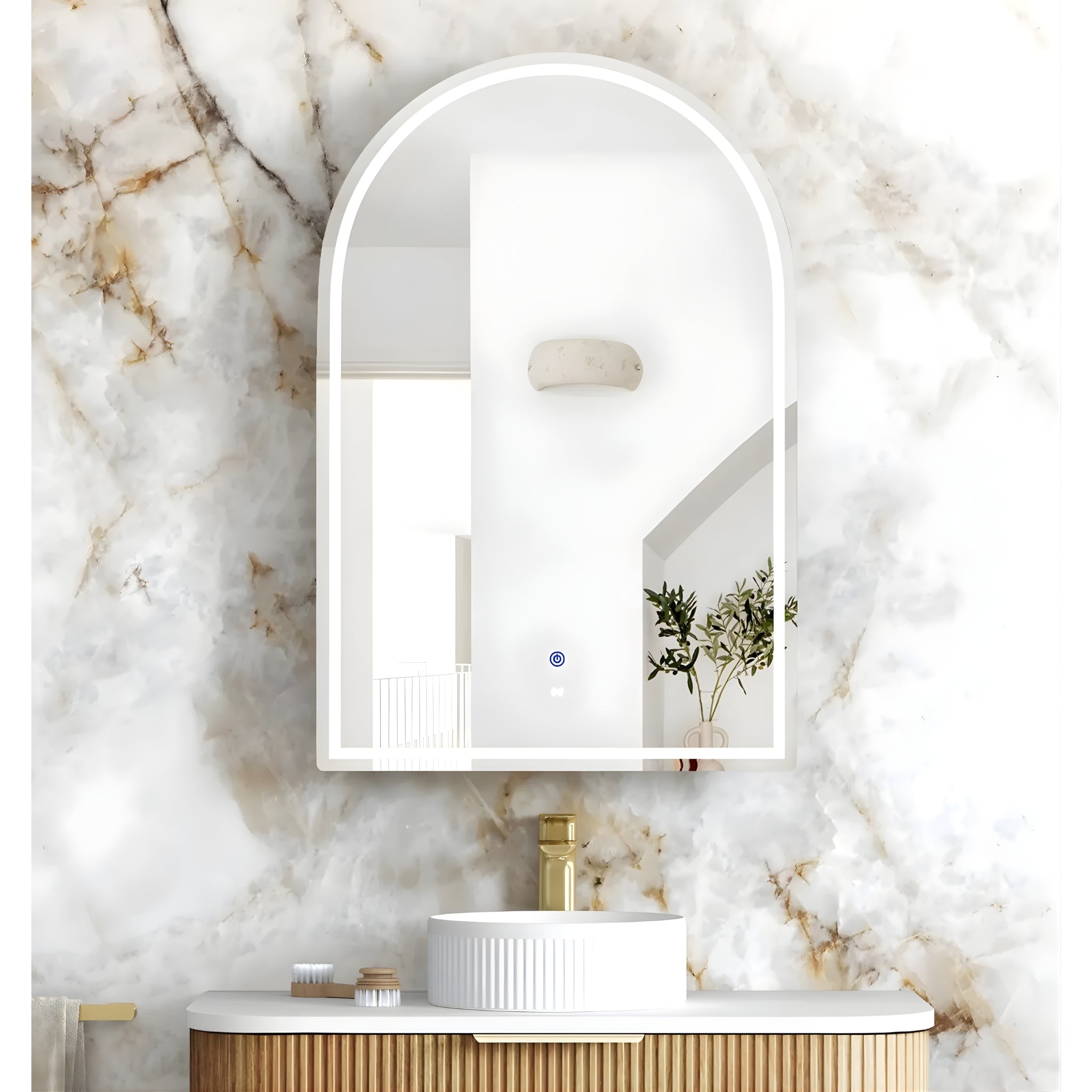 OTTI ARCHIE WOODLAND OAK LED SHAVING CABINET WITH POWERPOINT 600X900MM