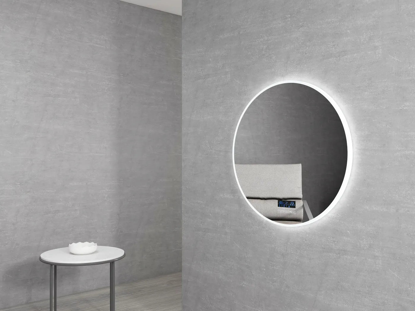 OTTI BRONTE LED MIRROR ROUND WITH BLUETOOTH SPEAKER 800X800MM
