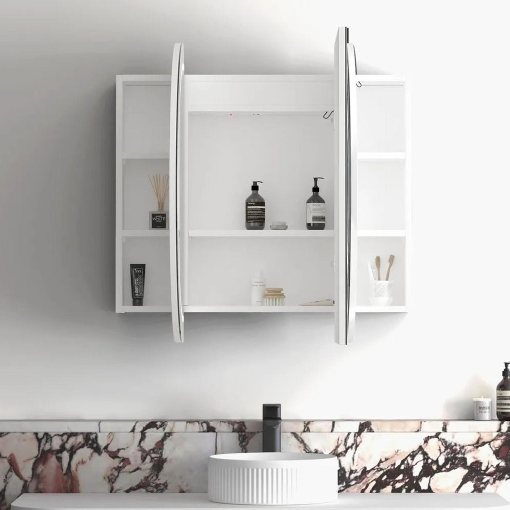 OTTI BONDI MATTE WHITE LED SHAVING CABINET WITH POWERPOINT 1200X750MM