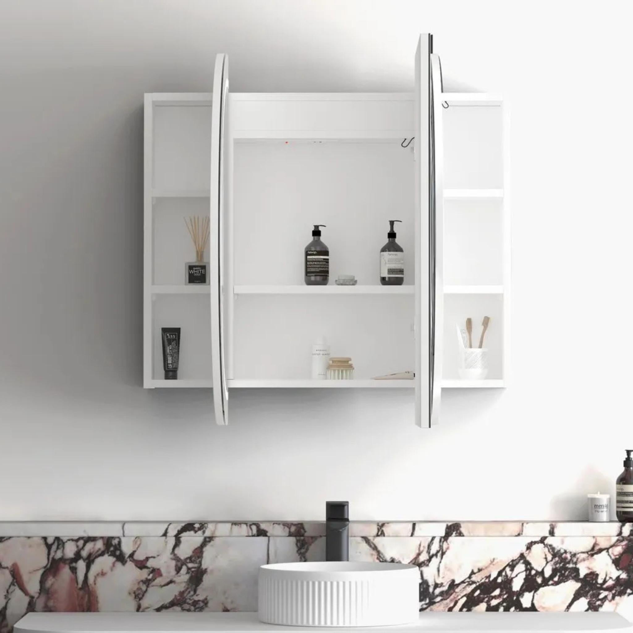 OTTI BONDI MATTE WHITE LED SHAVING CABINET WITH POWERPOINT 1200X750MM