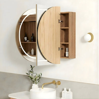 OTTI BONDI WOODLAND OAK LED SHAVING CABINET WITH POWERPOINT 1200X750MM