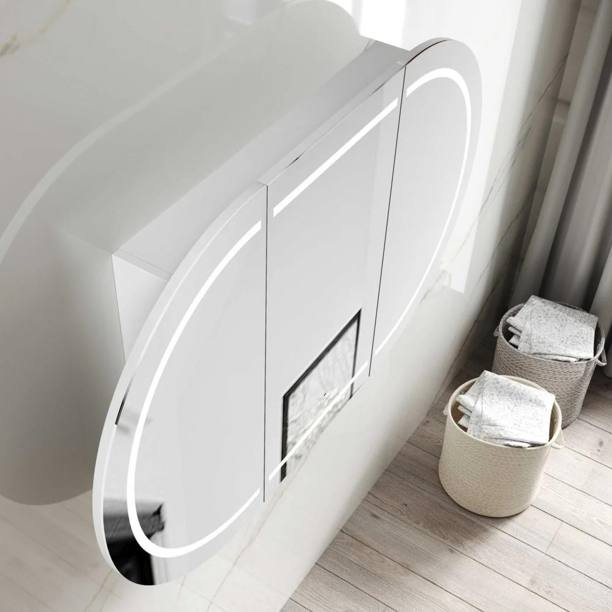 OTTI BONDI MATTE WHITE LED SHAVING CABINET WITH POWERPOINT 1500X900MM