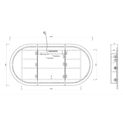 OTTI BONDI SABLE WALNUT LED SHAVING CABINET WITH POWERPOINT 1800X900MM