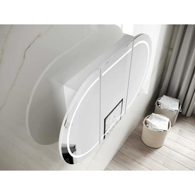 OTTI BONDI MATTE WHITE LED SHAVING CABINET WITH POWERPOINT 1800X900MM