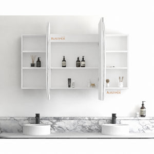 OTTI BONDI MATTE WHITE LED SHAVING CABINET WITH POWERPOINT 3 COLOUR LIGHTS 1800X900MM