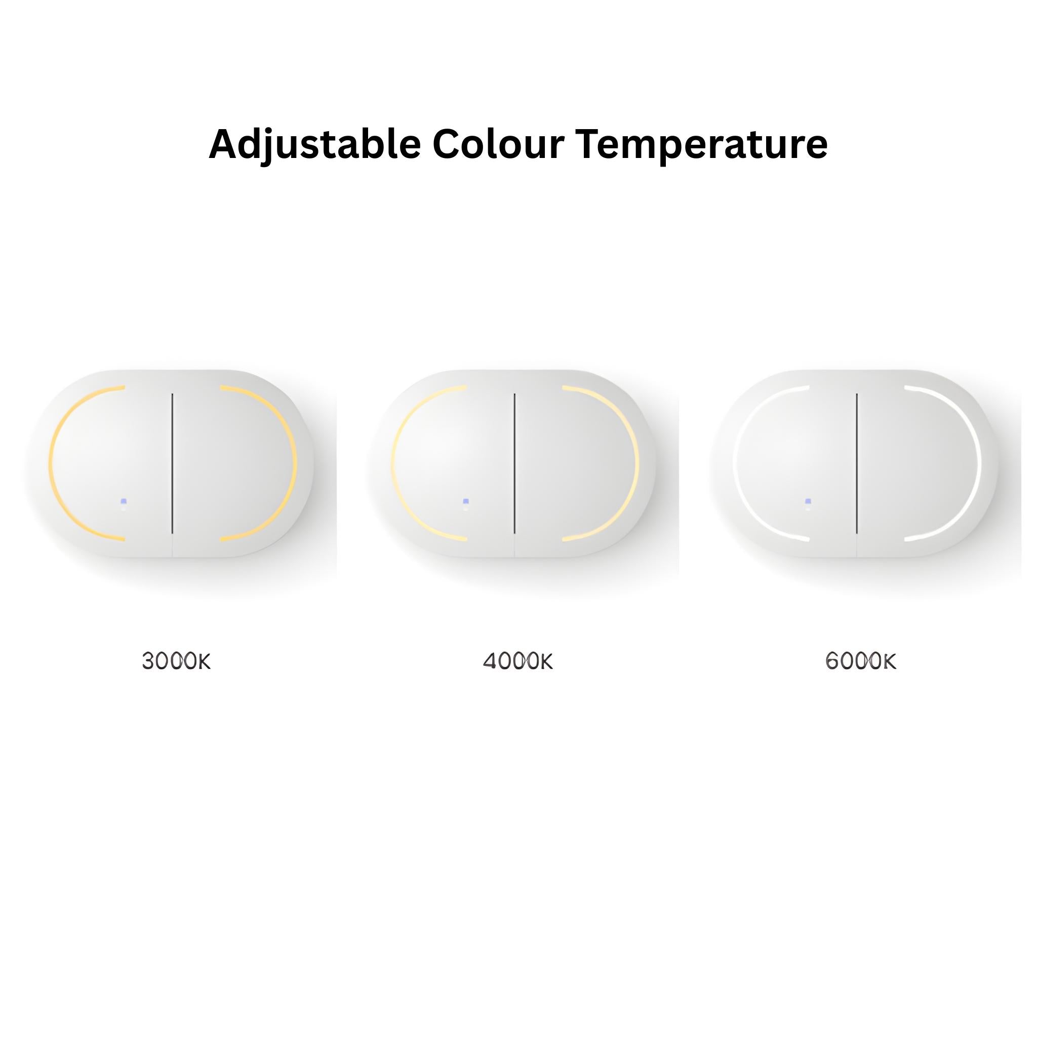 OTTI BONDI MATTE WHITE LED SHAVING CABINET WITH POWERPOINT 900X600MM