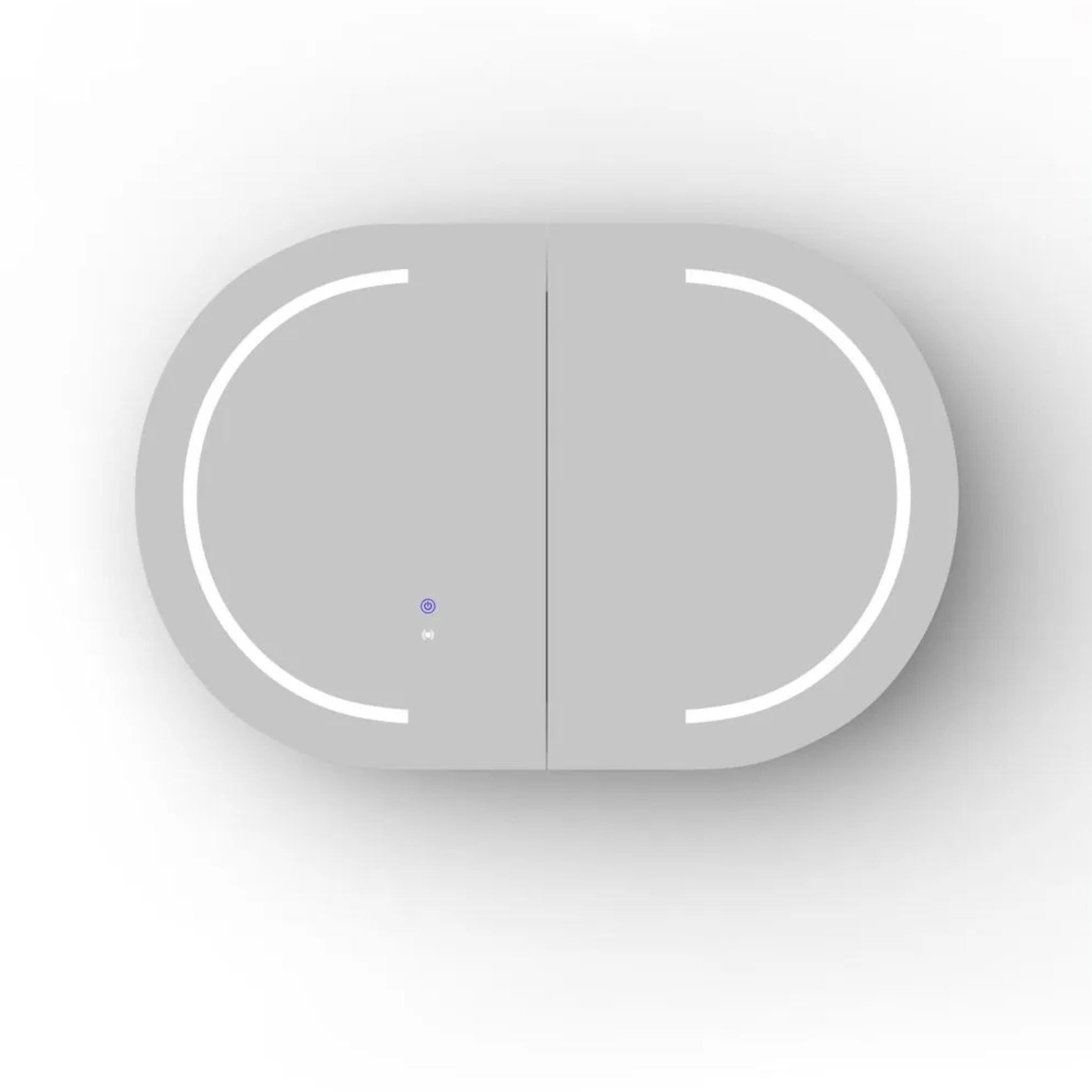 OTTI BONDI BLACK OAK LED SHAVING CABINET WITH POWERPOINT 900X600MM