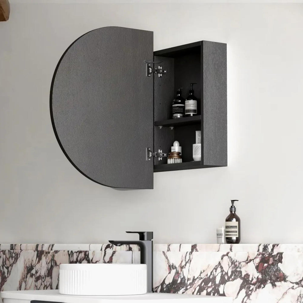OTTI BONDI BLACK OAK LED SHAVING CABINET WITH POWERPOINT 900X600MM
