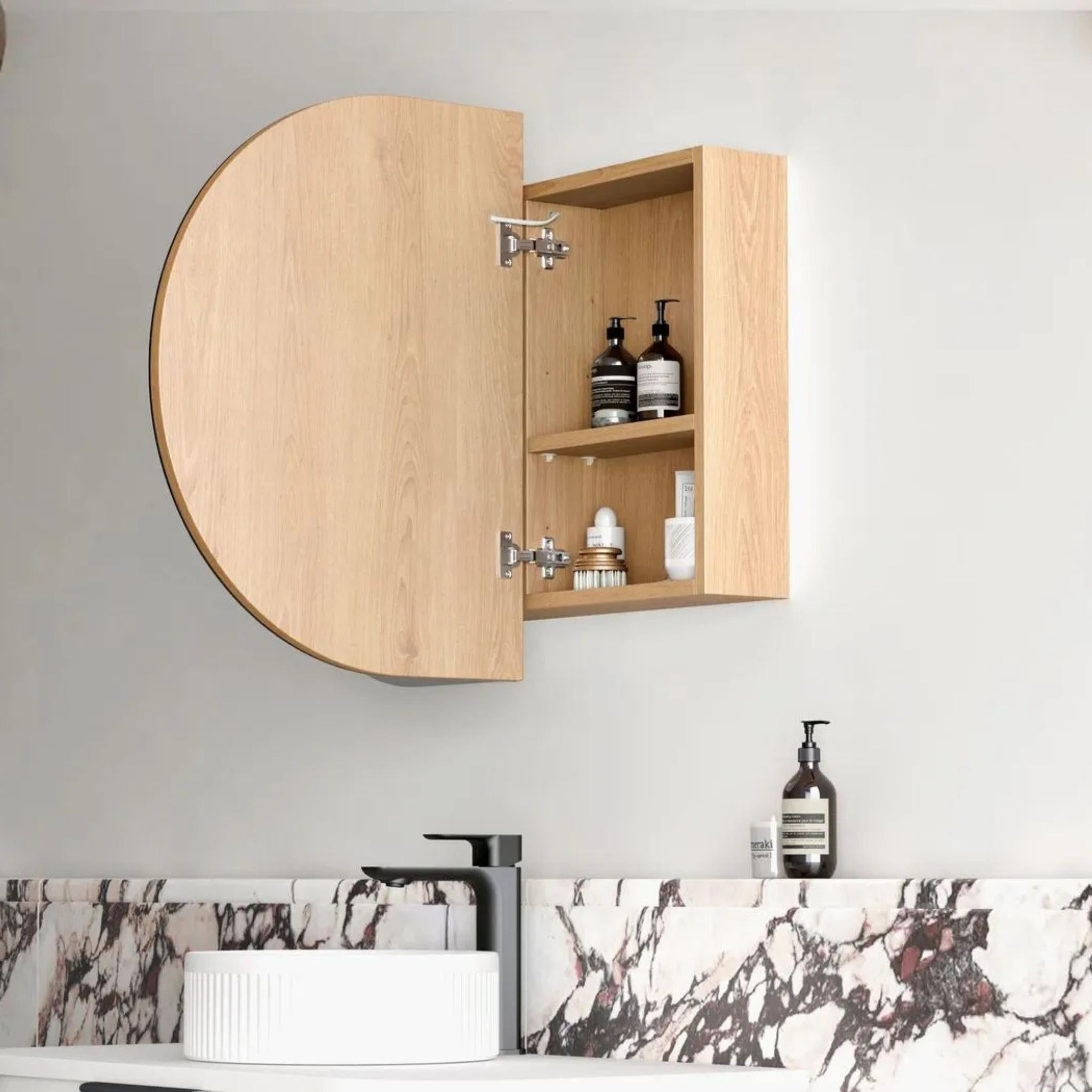 OTTI BONDI NATURAL OAK LED SHAVING CABINET WITH POWERPOINT 900X600MM
