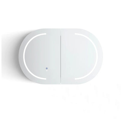 OTTI BONDI SABLE WALNUT LED SHAVING CABINET WITH POWERPOINT 900X600MM