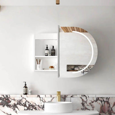 OTTI BONDI MATTE WHITE LED SHAVING CABINET WITH POWERPOINT 900X600MM