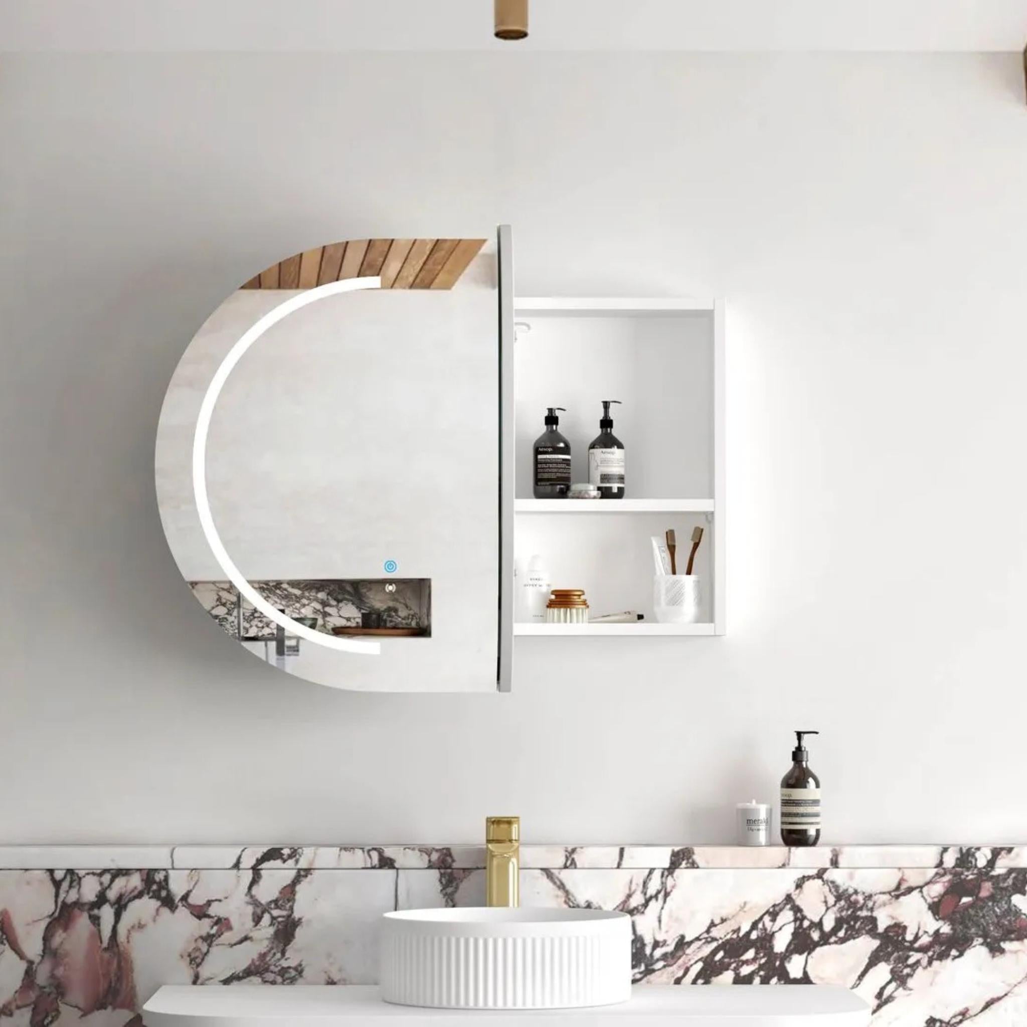 OTTI BONDI MATTE WHITE LED SHAVING CABINET WITH POWERPOINT 900X600MM
