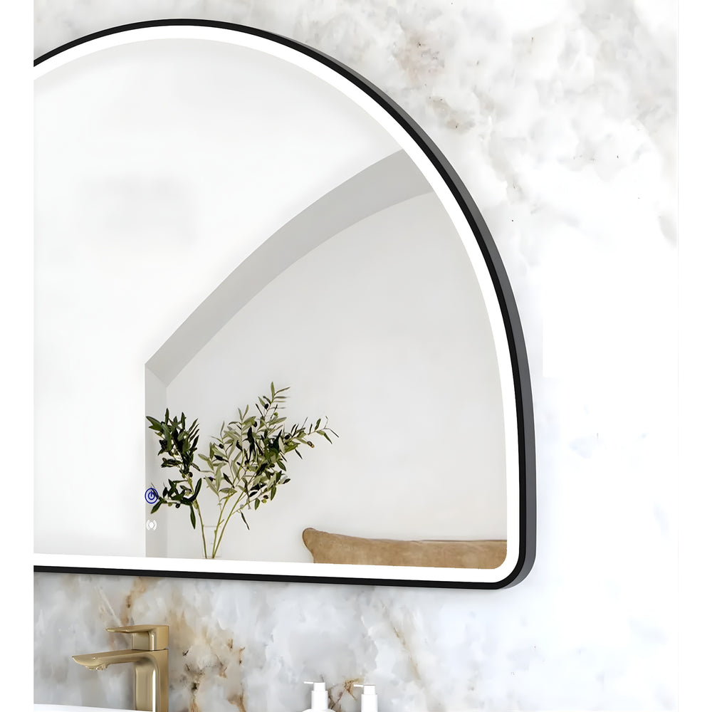 OTTI MOONLIGHT ARCHIE METAL FRAMED LED MIRROR BLACK 1500X1000MM