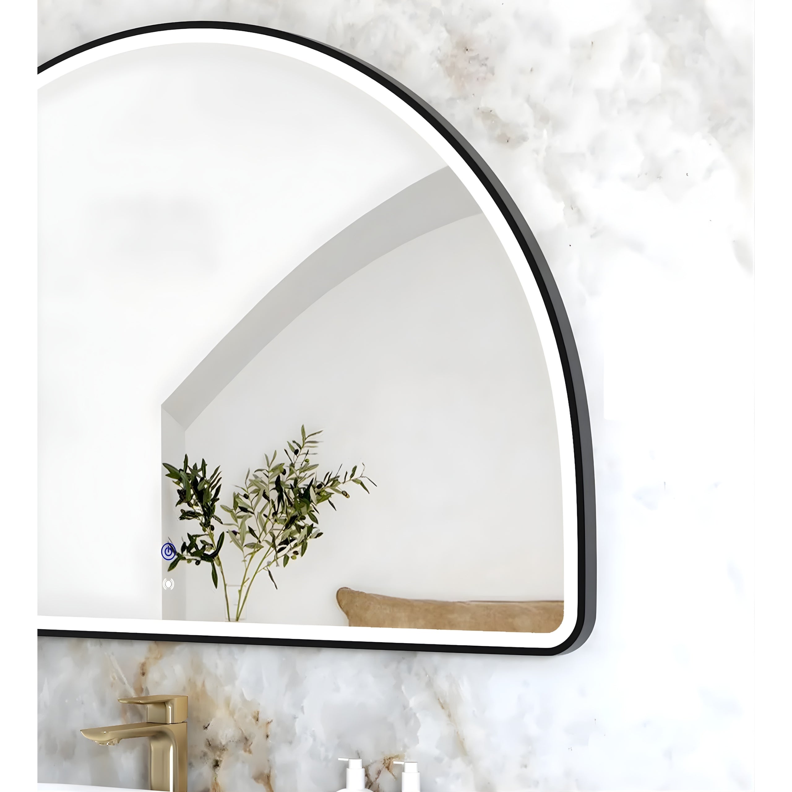 OTTI MOONLIGHT ARCHIE METAL FRAMED LED MIRROR BLACK 1500X1000MM