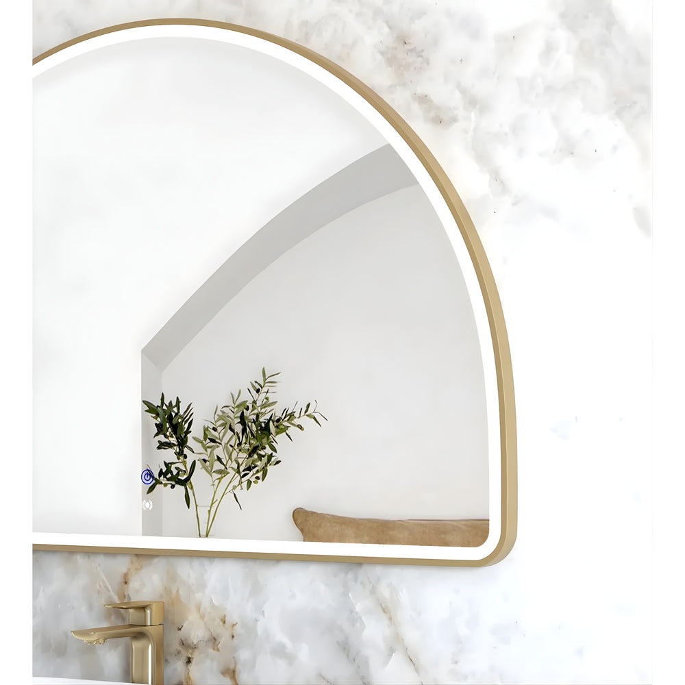 OTTI MOONLIGHT ARCHIE METAL FRAMED LED MIRROR GOLD 1500X1000MM