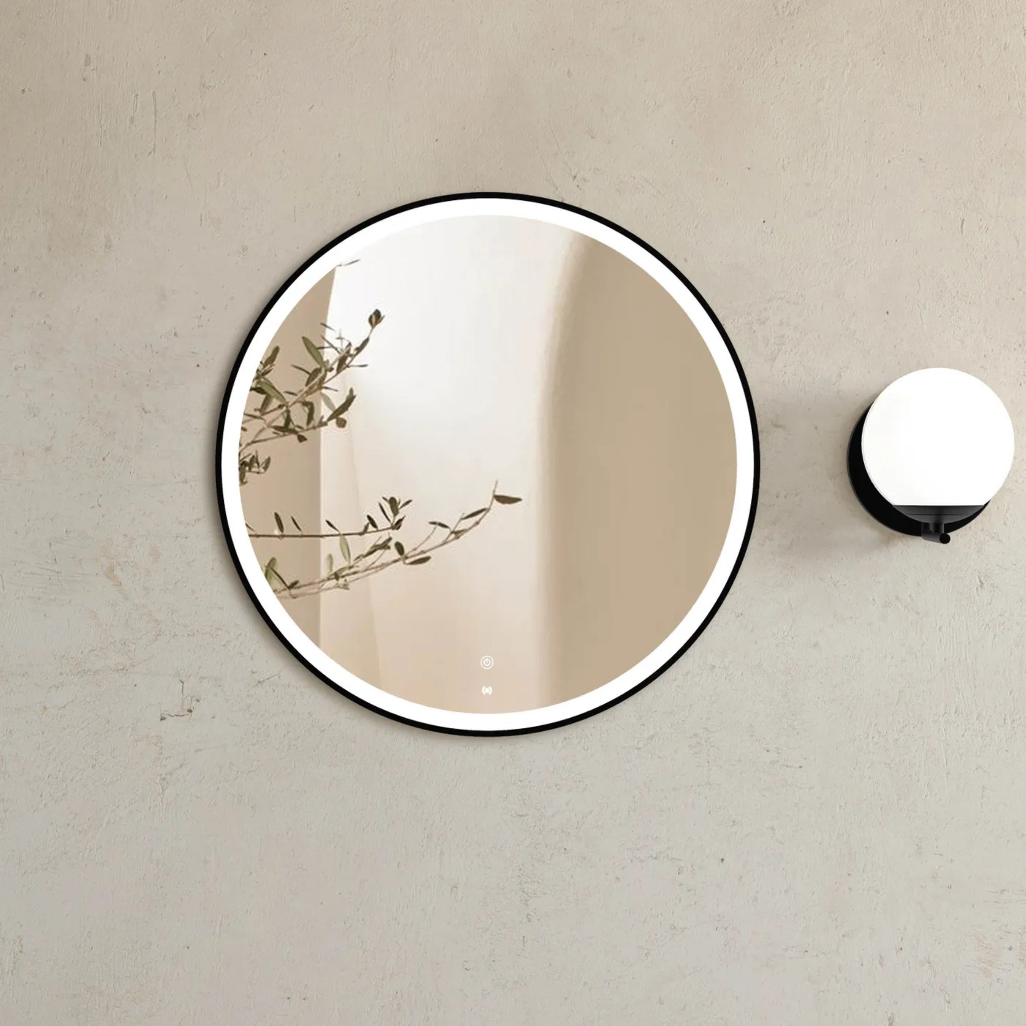 OTTI BONDI METAL FRAMED LED MIRROR BLACK 800X800MM
