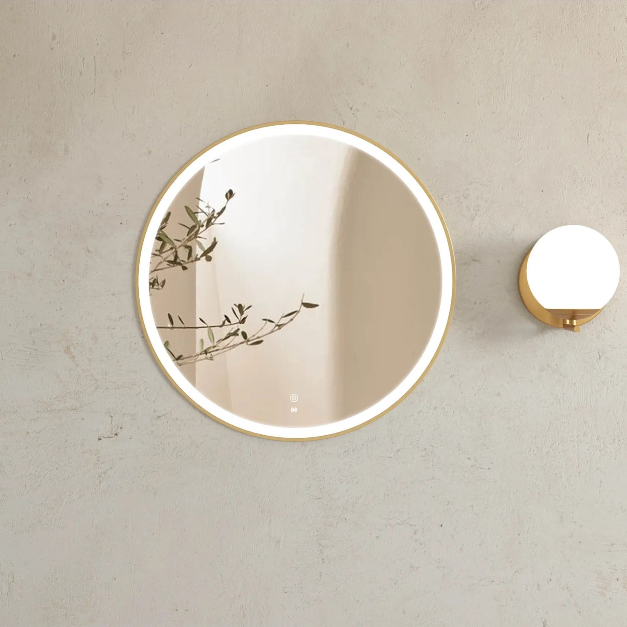 OTTI BONDI METAL FRAMED LED MIRROR GOLD 800X800MM