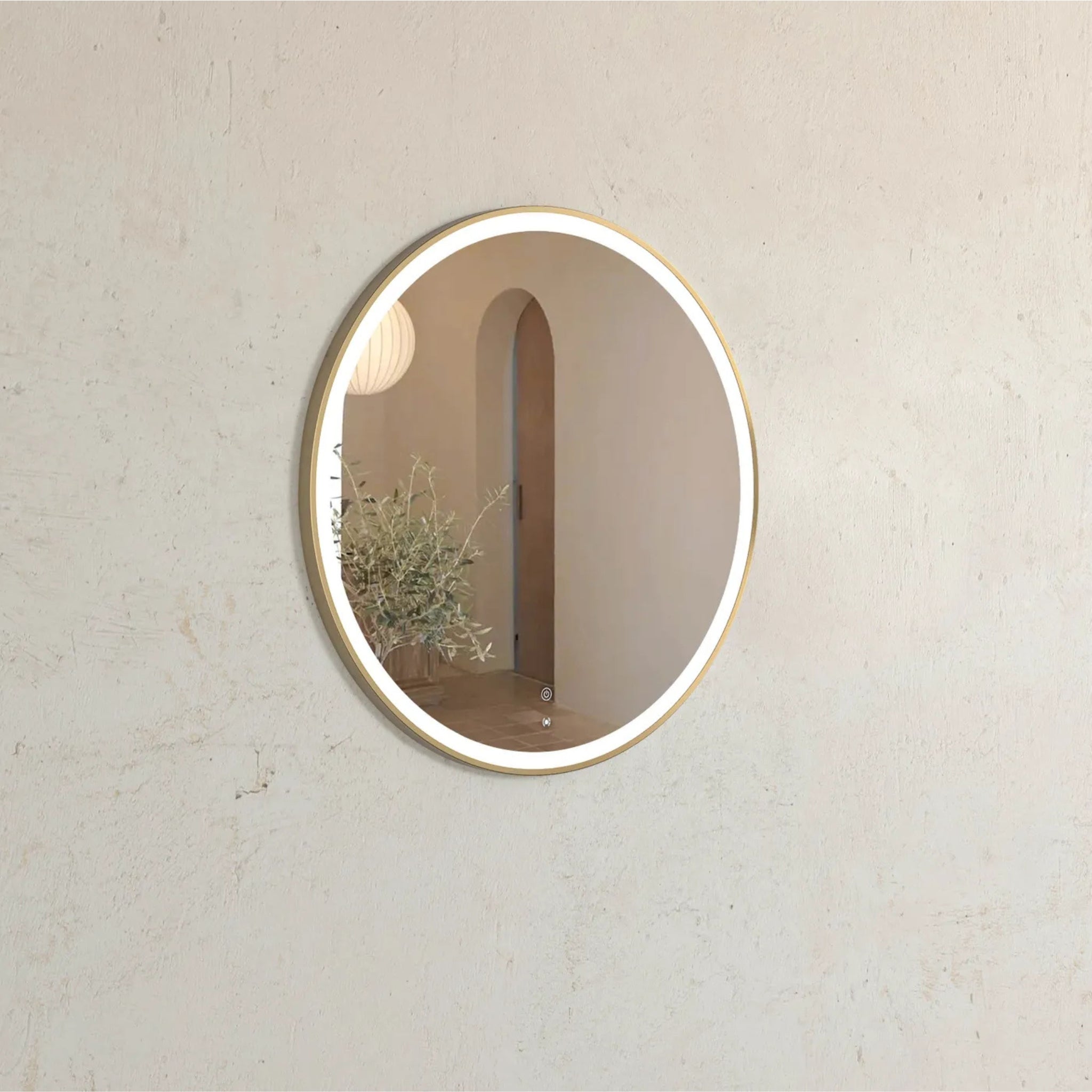 OTTI BONDI METAL FRAMED LED MIRROR GOLD 800X800MM