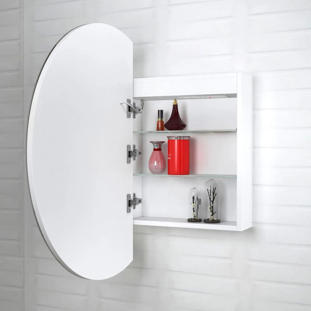 OTTI LONDON MATTE WHITE LED SHAVING CABINET WITH POWERPOINT 800X500MM