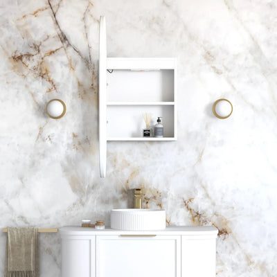 OTTI NOOSA MATTE WHITE LED SHAVING CABINET WITH POWERPOINT 450X900MM